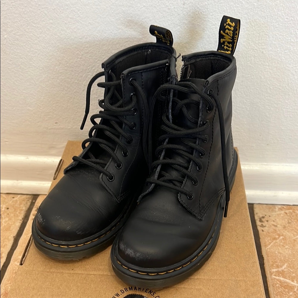 Dr. Martens Black Leather Combat Boots